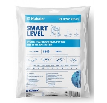 KUBALA SMART LEVEL KLIPSY 2.0mm 500szt 1819