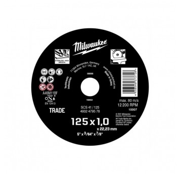 MILWAUKEE TARCZA 125x1.0x22 METAL/INOX 4932479578