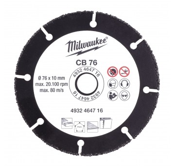 MILWAUKEE TARCZA UNIW. Z NASYPEM Z WĘGLIKA 76mm
