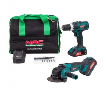NAC ZESTAW AKU. WKRĘTARKA+SZLIFIERKA CDB-AGE-LI-20