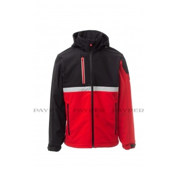PAYPER BLUZA SOFT-SHELL WISE CZARNO-CZERWONA S