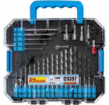 RICHMANN KOMPLET WIERTEŁ NA BIT 1/4 49el. C9397