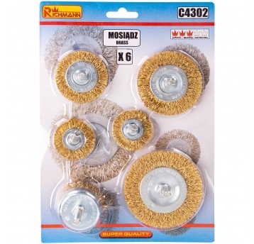 RICHMANN SZCZOTKI DO WIERTARKI DRUCIANE 6szt MOS.