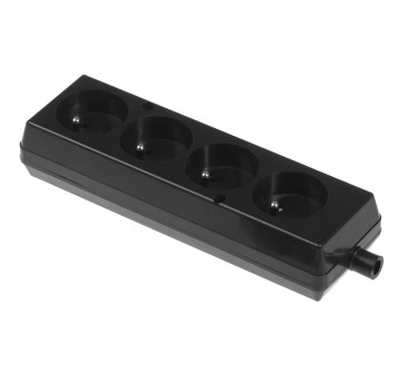 SHARKNES GNIAZDO CZTEROKROTNE 2P+Z CZARNY SH-70107