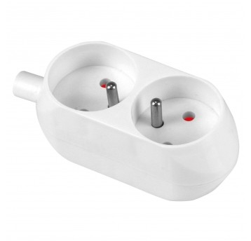 SHARKNES GNIAZDO DWUKROTNE 2P+Z BIAŁY SH-70102