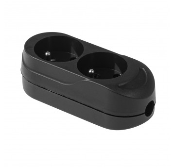 SHARKNES GNIAZDO DWUKROTNE 2P+Z CZARNY SH-70103