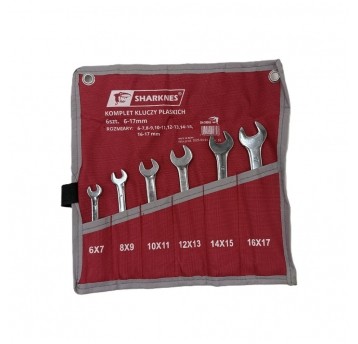 SHARKNES KOMPLET KLUCZY PŁASKICH 6szt 6-17mm