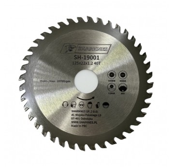 SHARKNES PIŁA TARCZOWA WIDIOWA 125x22x1.2 40z