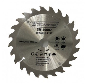 SHARKNES PIŁA TARCZOWA WIDIOWA 160x20x1.4 24z