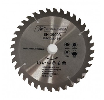 SHARKNES PIŁA TARCZOWA WIDIOWA 160x20x1.4 36z