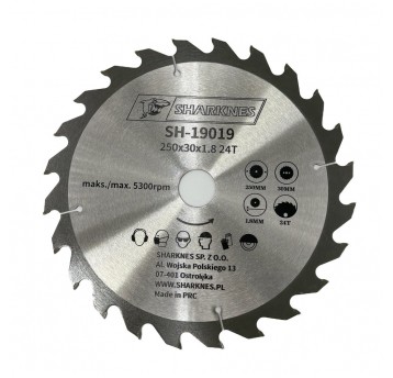 SHARKNES PIŁA TARCZOWA WIDIOWA 250x30x1.8 24z