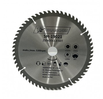 SHARKNES PIŁA TARCZOWA WIDIOWA 250x30x1.8 60z