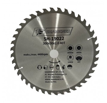 SHARKNES PIŁA TARCZOWA WIDIOWA 300x30x2.0 40z