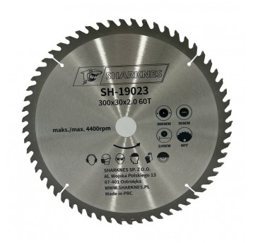 SHARKNES PIŁA TARCZOWA WIDIOWA 300x30x2.0 60z