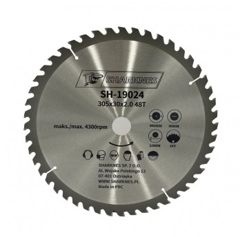 SHARKNES PIŁA TARCZOWA WIDIOWA 305x30x2.0 48z