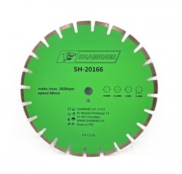 SHARKNES TARCZA DIAM SEGMENTOWA ASFALT 400X12mm