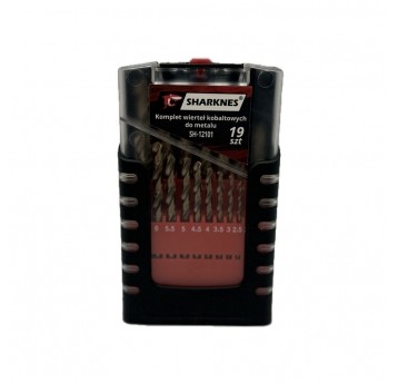 SHARKNES WIERTŁA DO METALU HSS KOBALT 19szt 1-10mm