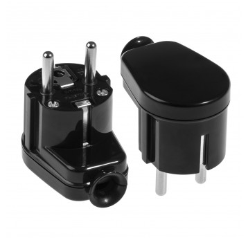 SHARKNES WTYCZKA KĄTOWA 2P+Z SCHUKO CZARN SH-70111