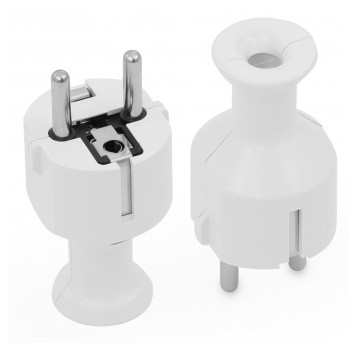 SHARKNES WTYCZKA PROSTA 2P+Z SCHUKO BIAŁY SH-70114