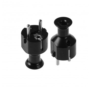 SHARKNES WTYCZKA PROSTA 2P+Z SCHUKO CZARN SH-70115