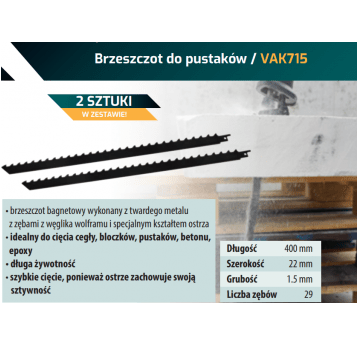 VANDER BRZESZCZOT SZABLASTY DO PUSTAKA VAK715 KPL