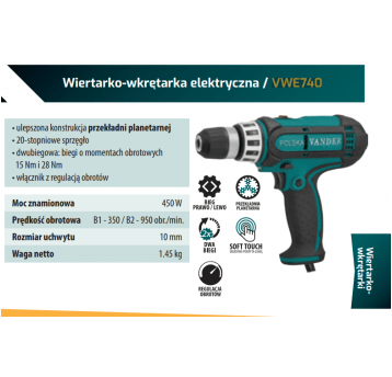 VANDER WKRĘTARKA SIECIOWA VWE740 450W